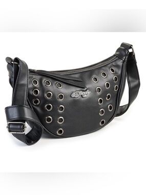 Ed Hardy Marci Crescent Hobo Crossbody Bag Edgy Y2K and grunge vibes NWT